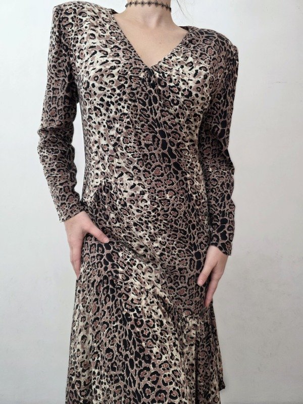 Vestido print marrón — imagen 3