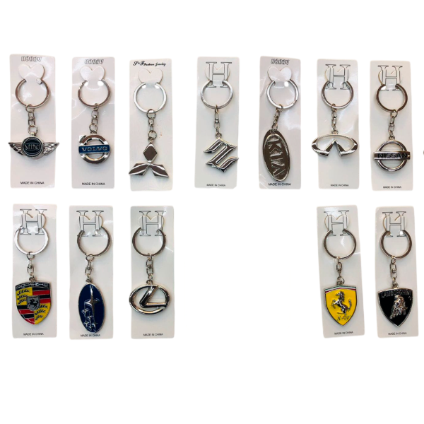 Producto - PACK 12 LLAVEROS METAL AUTOMOVILES SURTIDOS