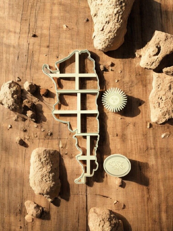 Producto - Cortante para cerámica Mapas Argentina y Malvinas con Sol de Mayo