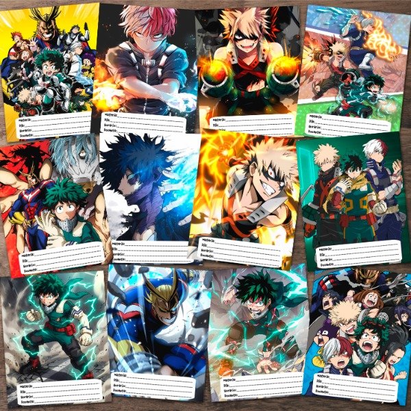 Producto - Diseños Digitales De Caratulas / Separadores Escolares De My Hero Academia