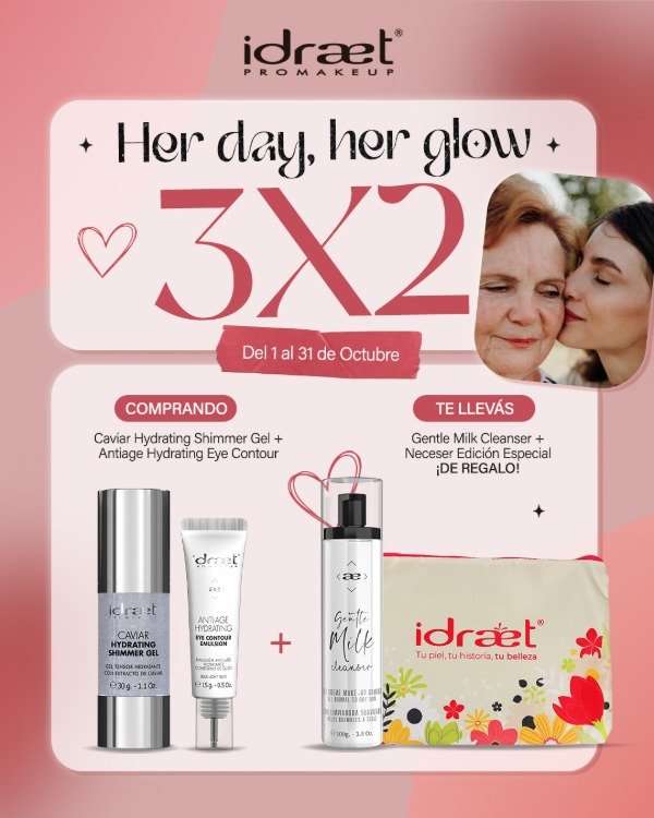 Producto - Kit 3x2 Contorno de ojos  + Gel Tensor Caviar + Leche de limpieza + Necesser