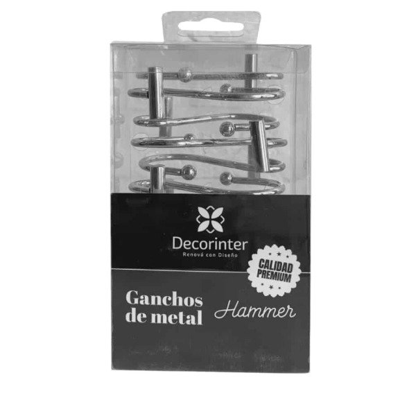 Producto - Ganchos de cortina de baño Decorinter cromo - 1