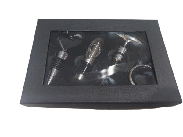Producto - Set de Vino (destapador,corcho,vertedor,anillo)
