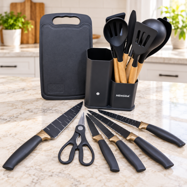 Producto - GANGA -  SET DE 19 UTENSILIOS DE COCINA CON SOPORTE 30CM - DETALLES - 1
