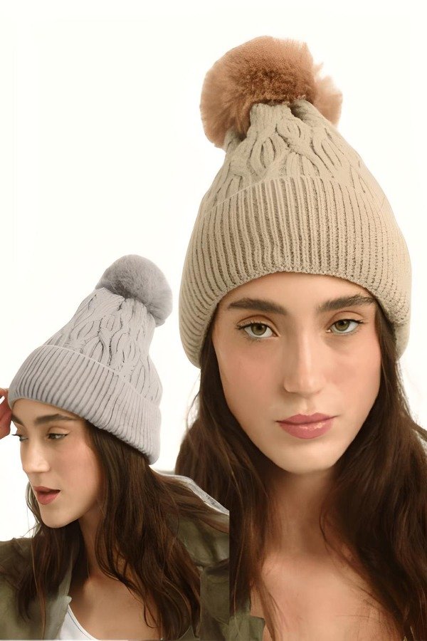 Producto - Gorro Tramado con pompom 2.0