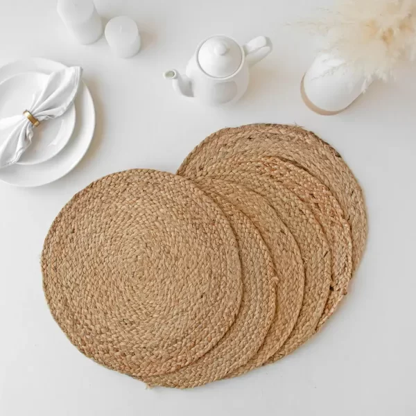 Producto - Set De 6 Plato De Sitio Mesa Individual Yute Rustico