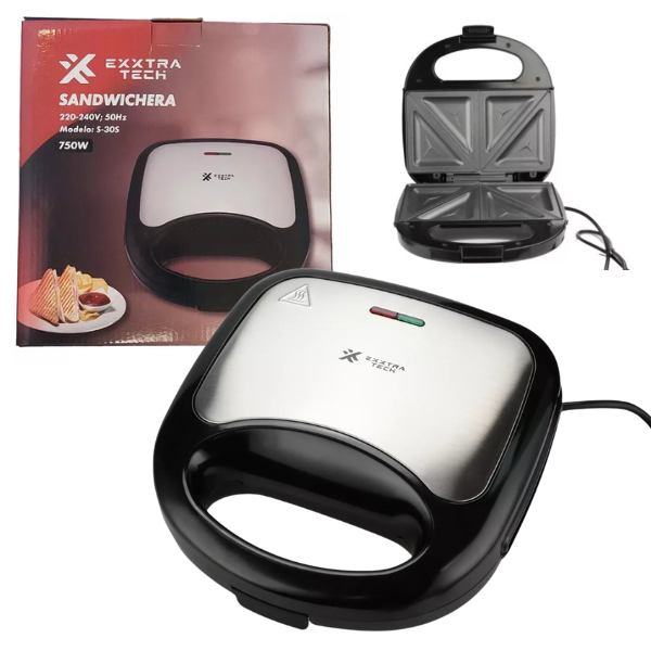 Producto - Sandwichera Maker 750W Enchufe ExxtraTech S-30S