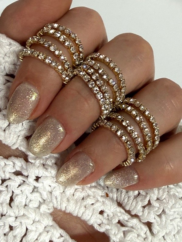 Producto - NF001 Anillos strass elastizados dorado
