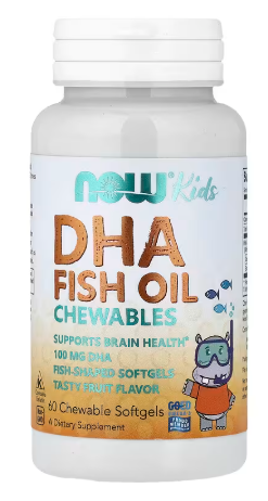 Producto - NOW Foods, Comprimidos masticables de aceite de pescado con DHA para niños
