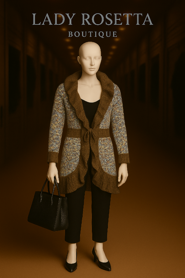 Producto - Saco lana detalle volado chocolate