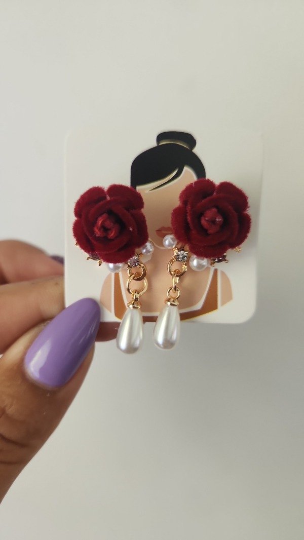 Producto - AROS ROSA Y PERLA GOTA