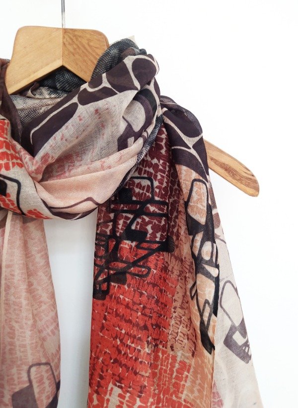 Producto - Pañuelo Mega -estampa Gotas y Formas con Destello negro-