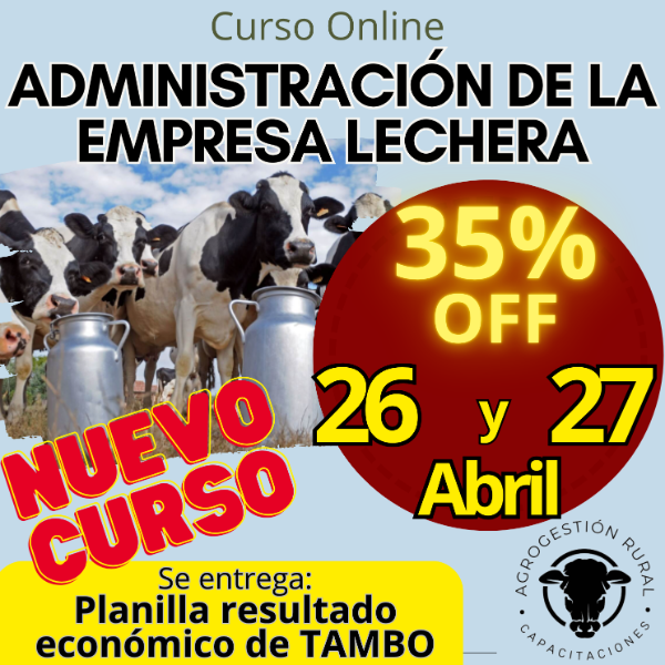 Producto - Curso Online: Administración de la empresa lechera (tambo)