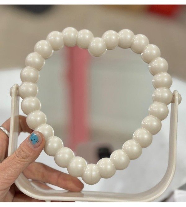 Producto - Espejo corazon color cremita
