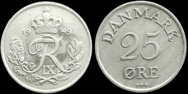 Producto - Dinamarca - 25 Ore (1949) KM #842.1