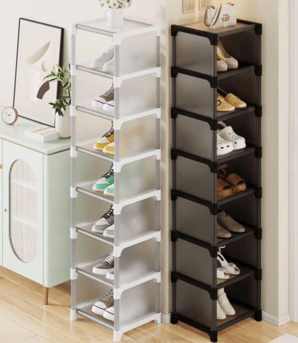 Producto - ORGANIZADOR DE ZAPATOS 7 NIVELES 105X26X27CM BLANCO Y NEGRO MC0672