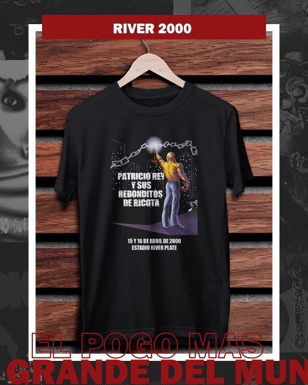 Producto - Remera Negra Afiche River 2000