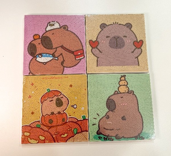 Producto - Cuadro Capybara pintura/diamante 20x20cm (surtido)