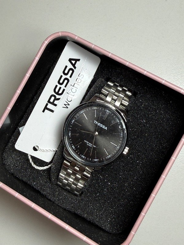 Producto - Reloj TRESSA fondo negro. Solo maya color plata - 4