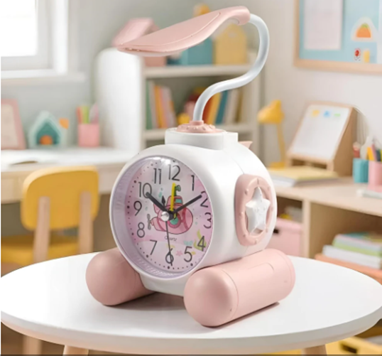Producto - Lámpara Led Reloj Despertador Usb Luz Nocturna Infantil Rosa