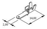Producto - VC701 - TERMINAL MACHO (ANCHO 2,8 MM) MATERIAL BRONCE EN CAJA X 100 U.