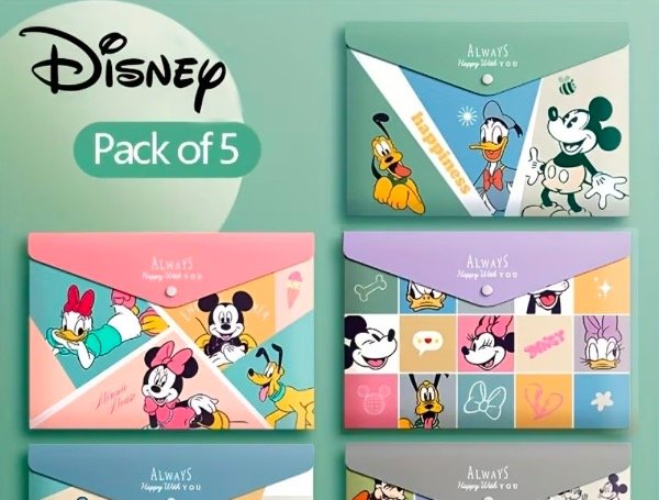 Producto - Pack 5 Organizadores pvc con botón Mickey y sus amigos