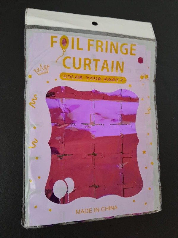 Producto - Cortina a cuadros chicos fucsia