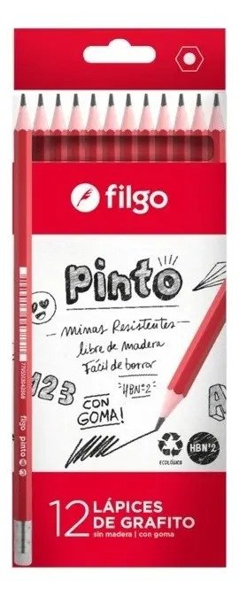 Producto - Lapiz Negro Filgo X 12 con Goma HB PN 101G - 0