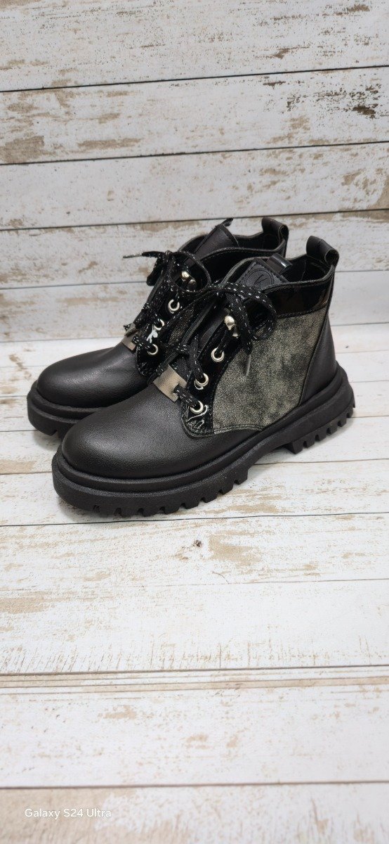 Producto - borcego corto combinado en peltre del 36 al 40 - 0