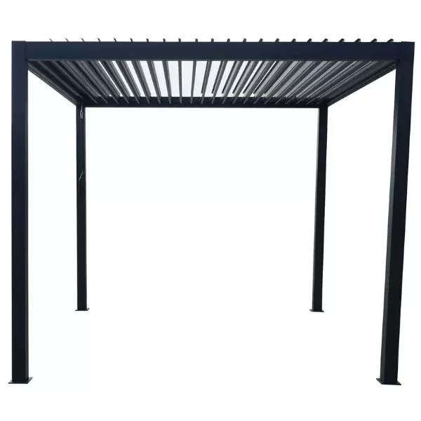 Producto - Pérgola Aluminio Bioclimatica importada Slats 3x3mts negro Praga