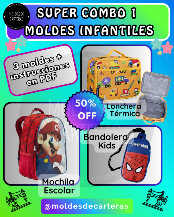Producto - SUPER COMBO 1 MOLDES INFANTILES - 3 MOLDES + PASO A PASO PDF
