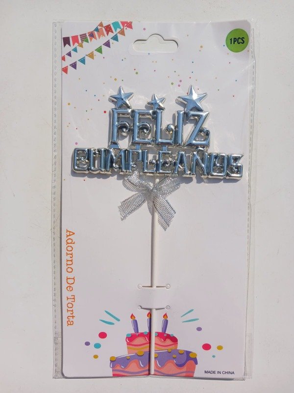 Producto - Cake Topper Acrílico "FC" Metalizado M02