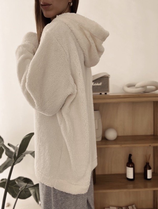 Producto - HOODIE OVERSIZED CORDERITO Off White - 3