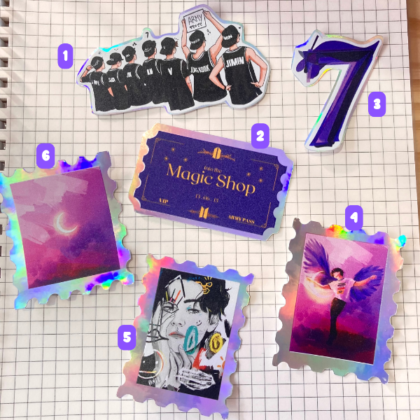 Producto - Stickers de Vinilo Holografico BTS