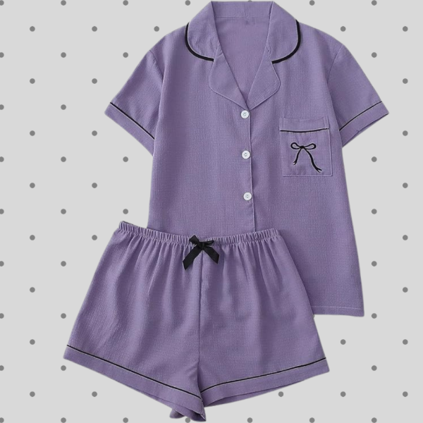Producto - Conjunto de pijama de 2 piezas Bow Purple - 0