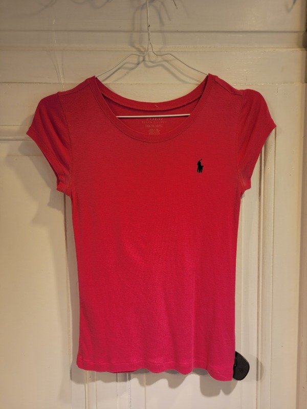 Producto - Remera POLO RALPH LAUREN fucsia logo azul(SALE)-Talle 8/10 años- PRECIO: 8X - 0