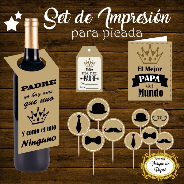 Producto - Set Impresión "Día del Padre" dorado