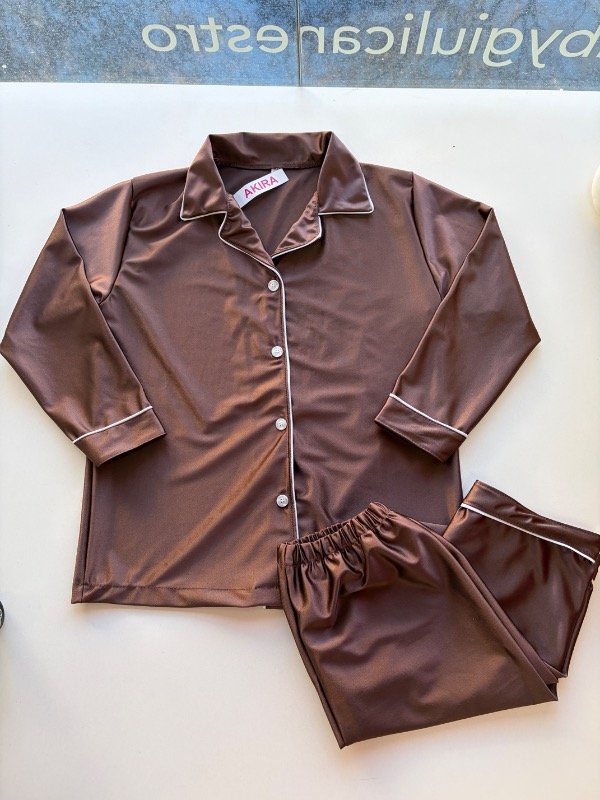 Producto - Camisero satén chocolate