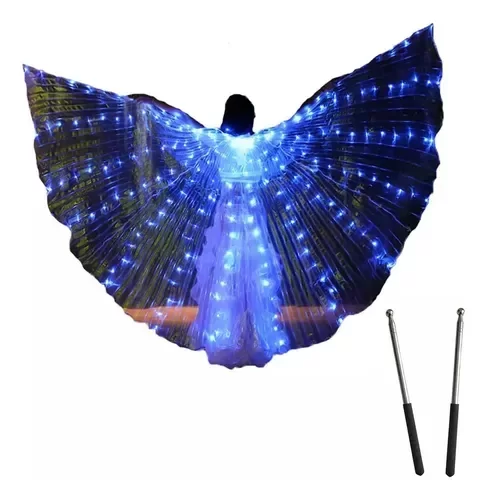 Producto - Alas led talle larga 1,45x3mts 210 leds pilas no incluidas luz blanca