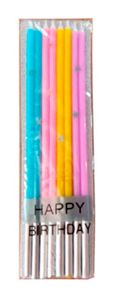 Producto - Vela Pastel Lisa 15cm Multicolor x8 u.