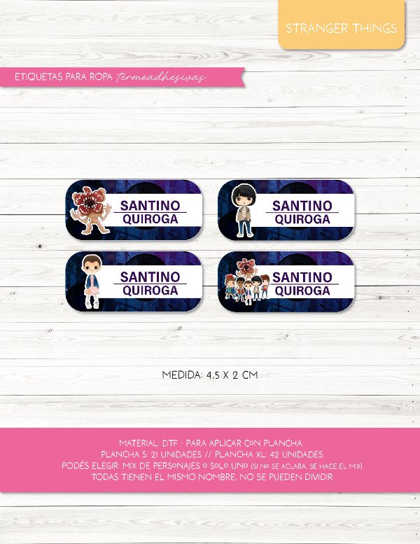 Producto - Etiquetas para ROPA - 23.Stranger Things
