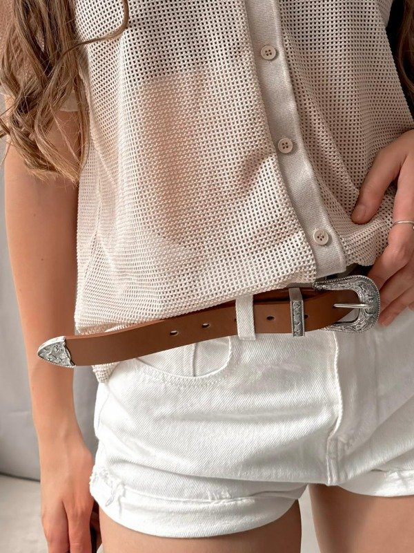 Producto - Cinto hebilla marron