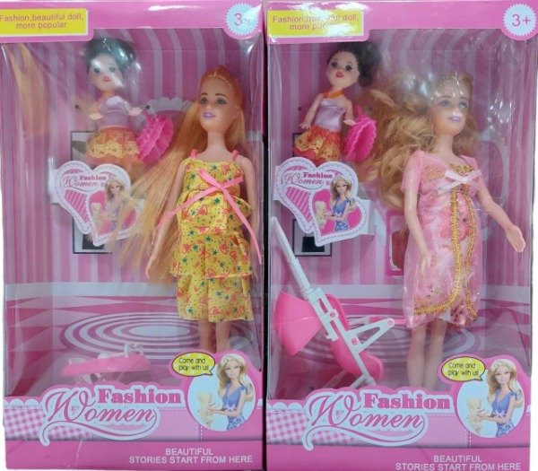 Producto - MUÑECA FASHION EMBARAZADA CON CARRITO