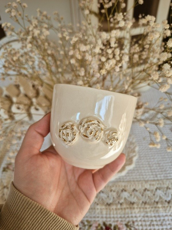 Producto - Cuenco alto rosas con oro