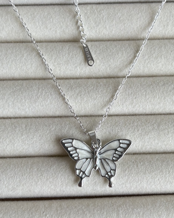 Producto - Cadena mariposa de acero blanco 45-50cm