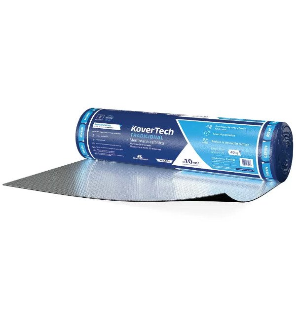 Producto - Membrana Asfaltica con Aluminio KoverTech Tradicional 40 kgs MK450