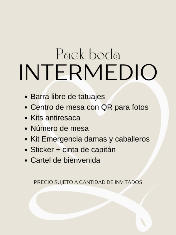 Producto - PACK INTERMEDIO - BODAS