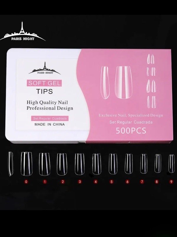 Producto - Tips soft gel París Night x 500 Caja set Regular - 3