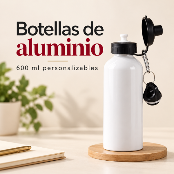 Producto - Botella de Aluminio 600 ml Personalizada con Logo Merchandising Empresarial