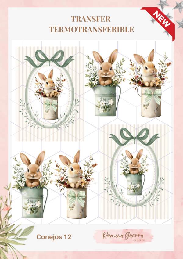 Producto - Transfer termotransferible - Conejos 12
